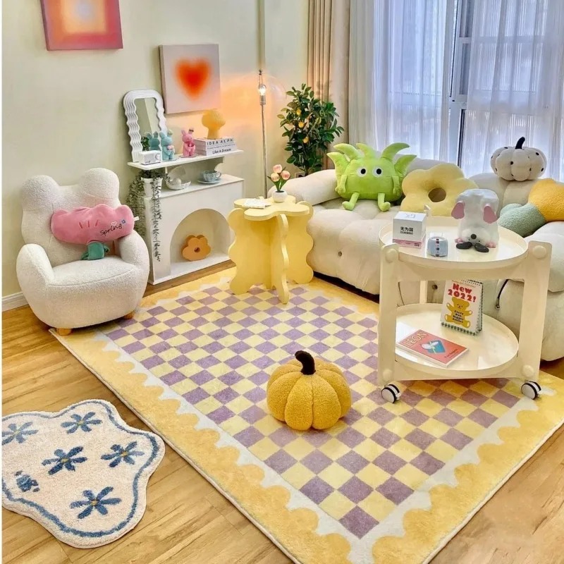 Commercial Dishwasher Table - Pink Blue Checkerboard Bedside Carpet Cute