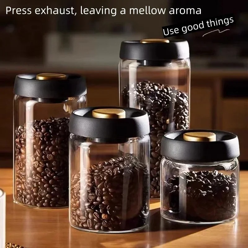 Commercial Kitchen Organization - Manual Vacuum Sealed Coffee Jar High