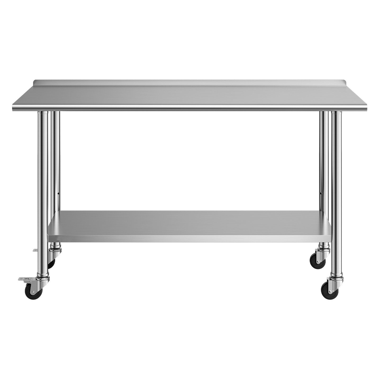 Commercial Kitchen Backsplash - Stainless Steel Work Table, 24x60 inch