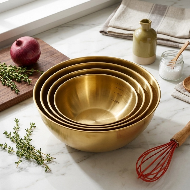 Commercial Kitchen Equipment List - 3PCS Stainless Steel Mixing Bowls Set,