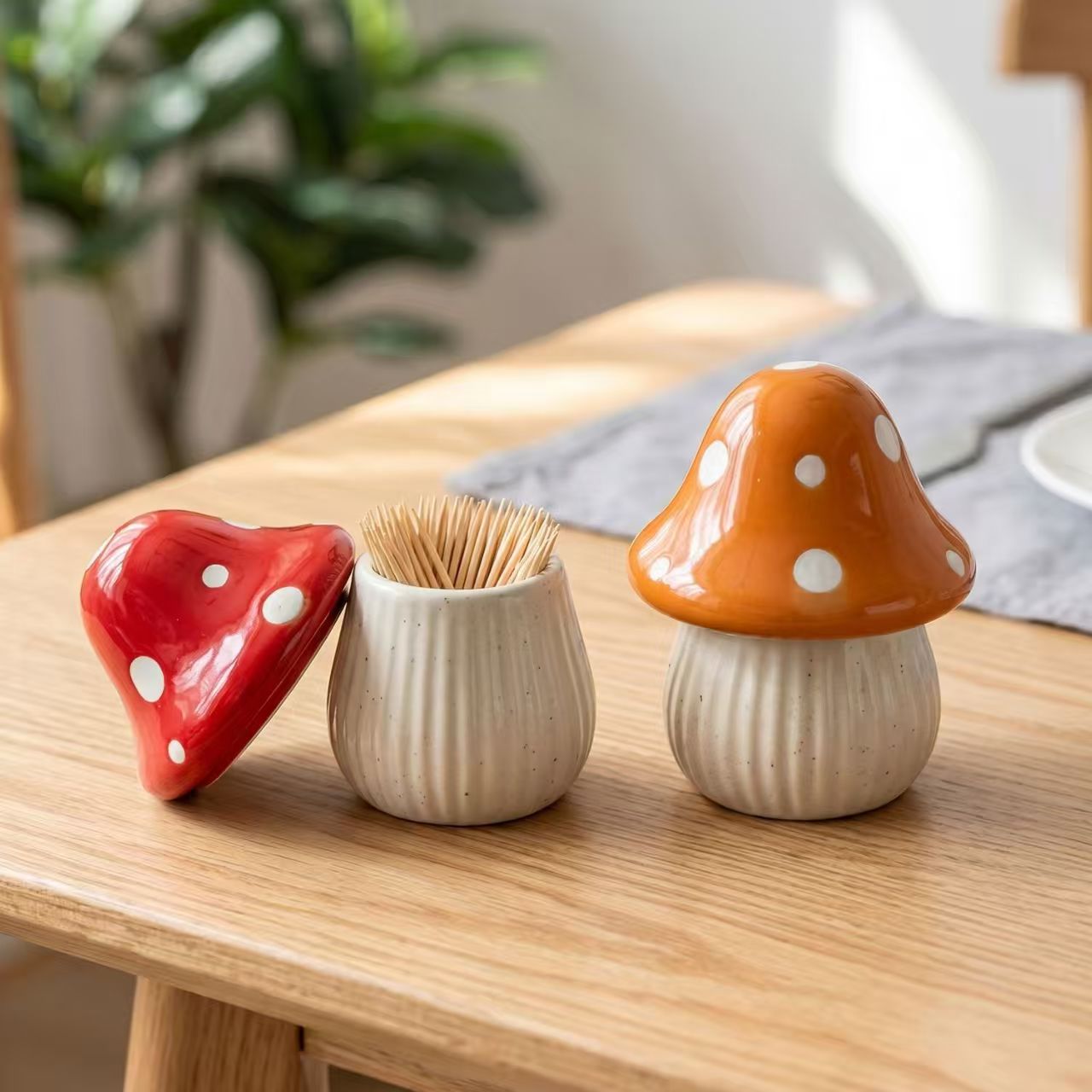 Cartoon Mushroom Ceramic Stora - Commercial Kitchen Organization review and price
