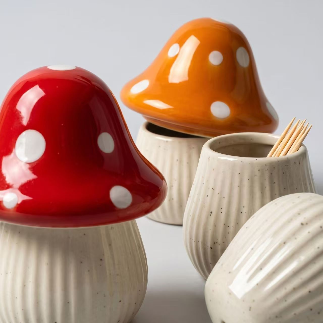 Cartoon Mushroom Ceramic Stora - Commercial Kitchen Organization review and price
