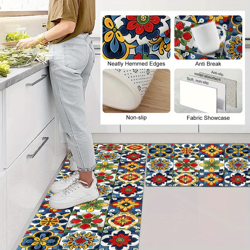 Mediterranean Tile Carpet Mat  - Commercial Kitchen Tile Flooring review and price