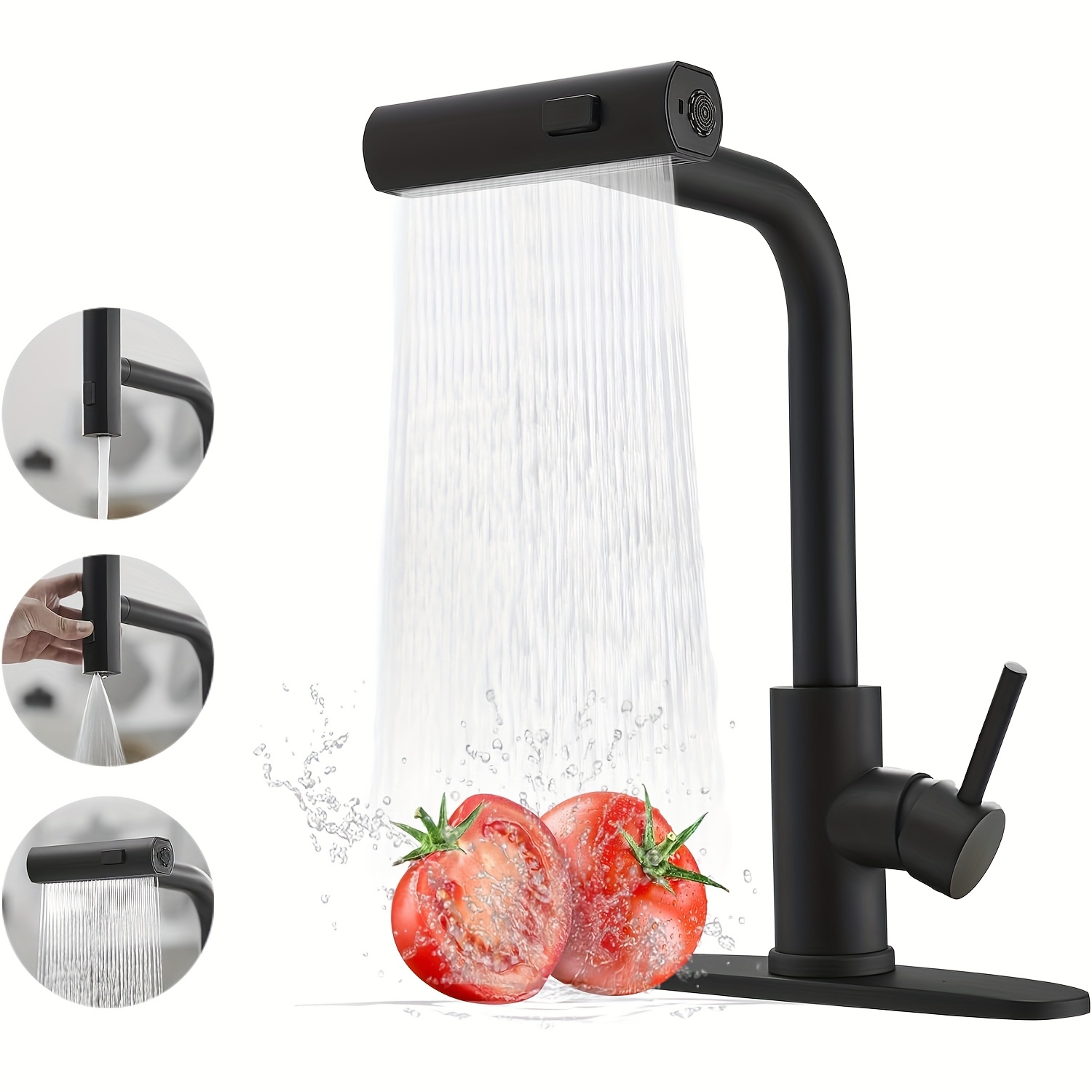 1 PC Black Kitchen Faucet With - Commercial Kitchen Faucet review and price