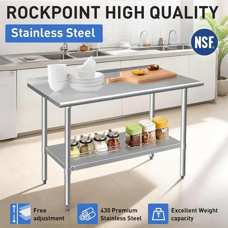 Stainless Steel Table for Prep - Commercial Kitchen Backsplash review and price