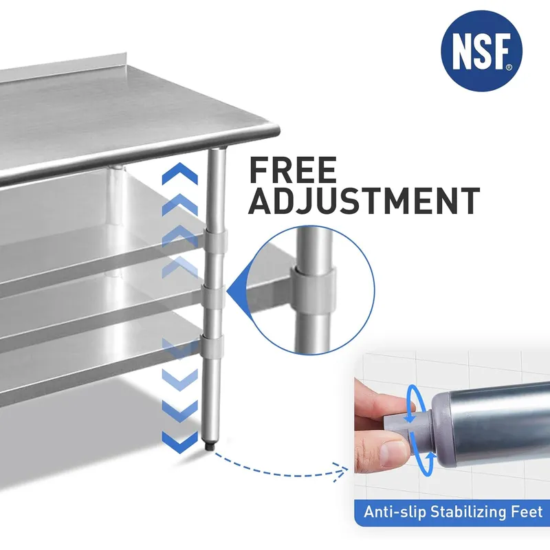 Stainless Steel Table for Prep - Commercial Kitchen Backsplash review and price