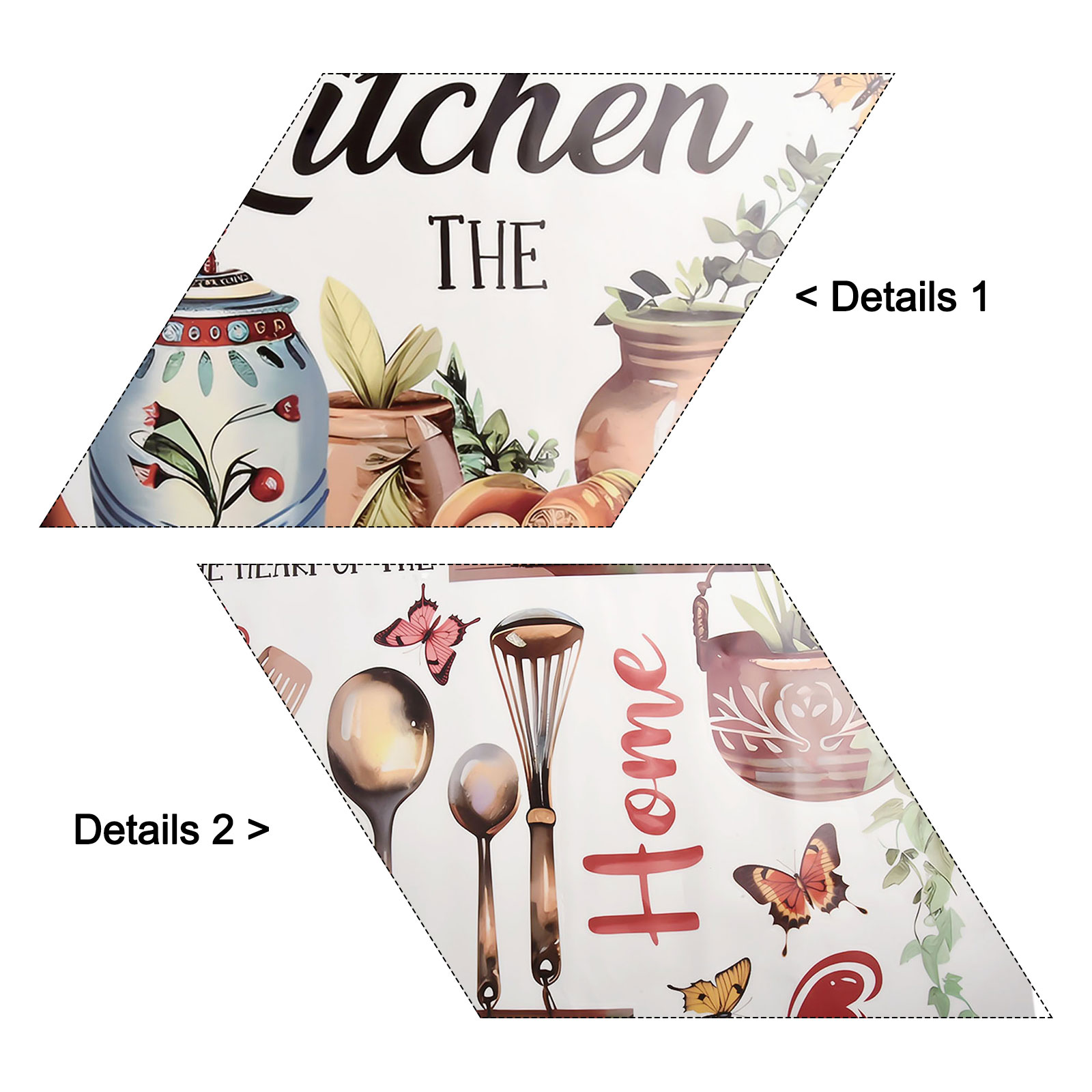 Floral Design PVC Wall Sticker - Commercial Kitchen Interior review and price