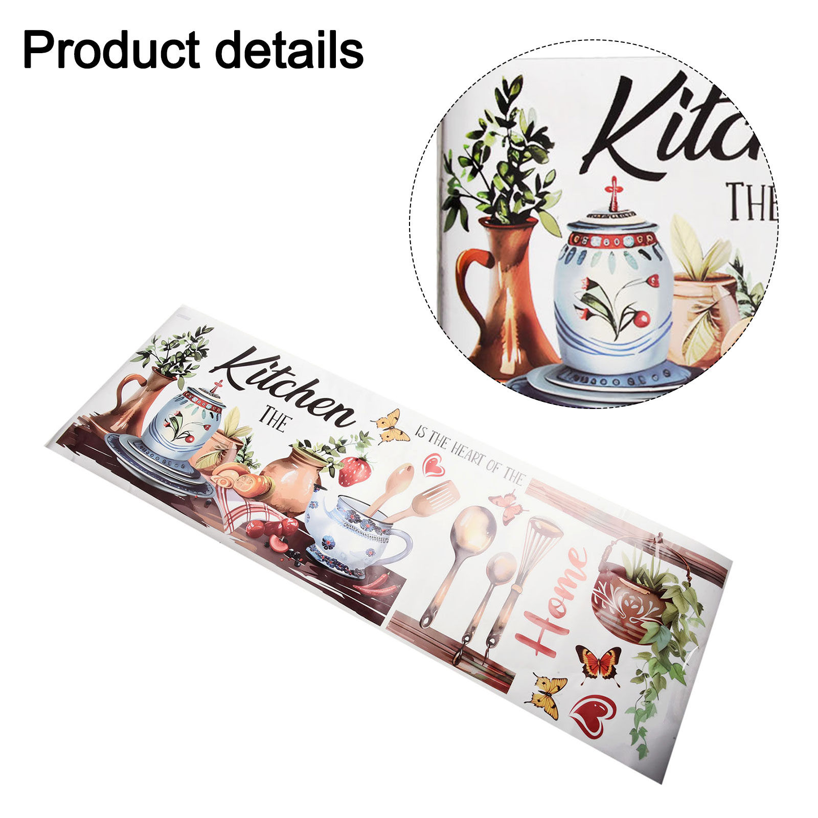 Floral Design PVC Wall Sticker - Commercial Kitchen Interior review and price