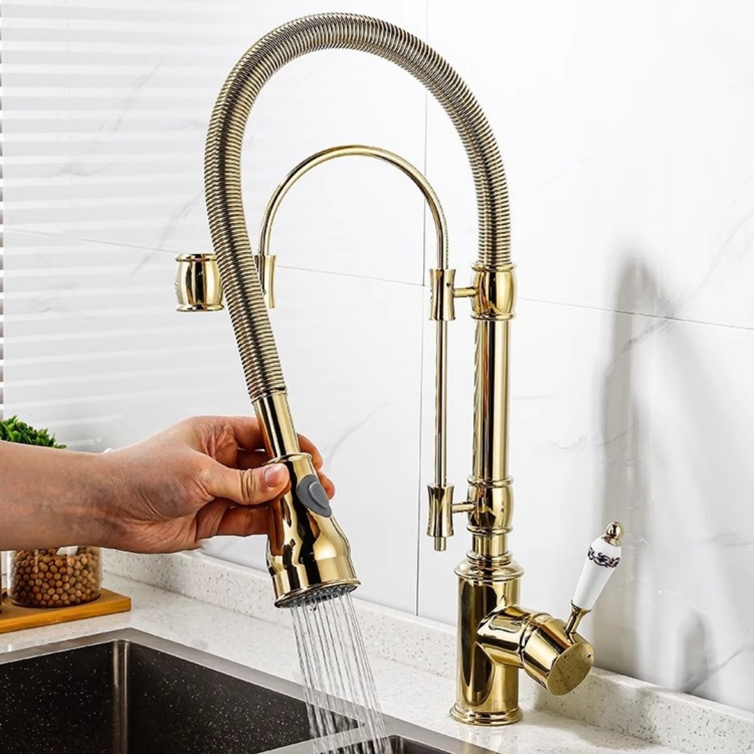 Gold Pull Down Kitchen Faucet  - Commercial Kitchen Faucet review and price