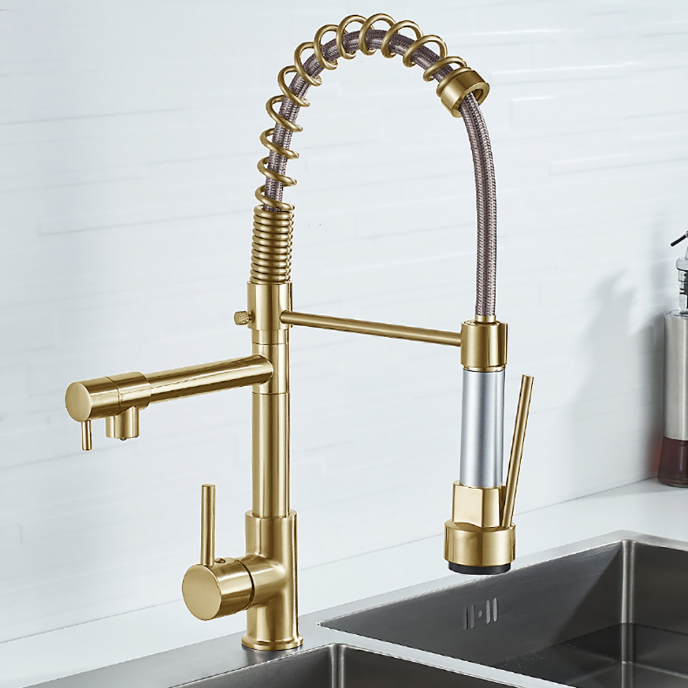 DQOK Black Brushed Spring Pull - Commercial Kitchen Faucet review and price