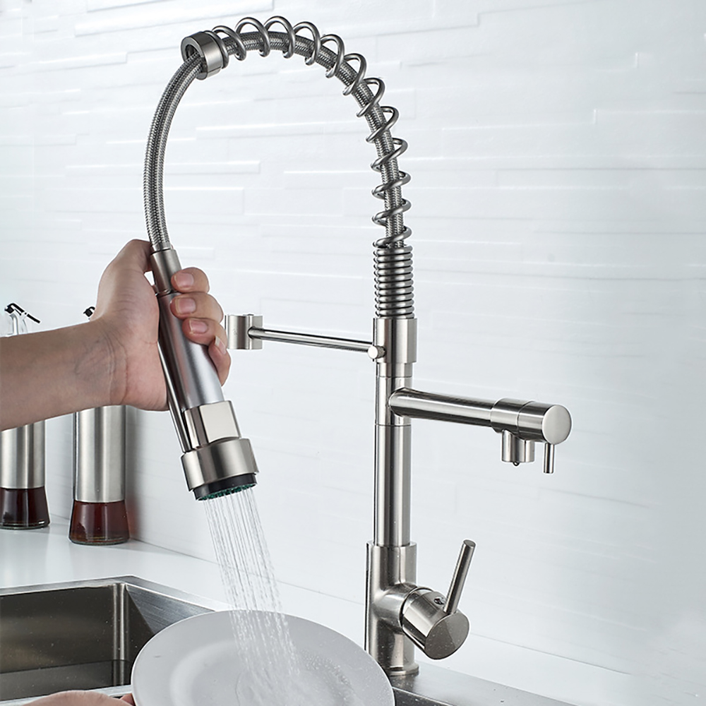 DQOK Black Brushed Spring Pull - Commercial Kitchen Faucet review and price