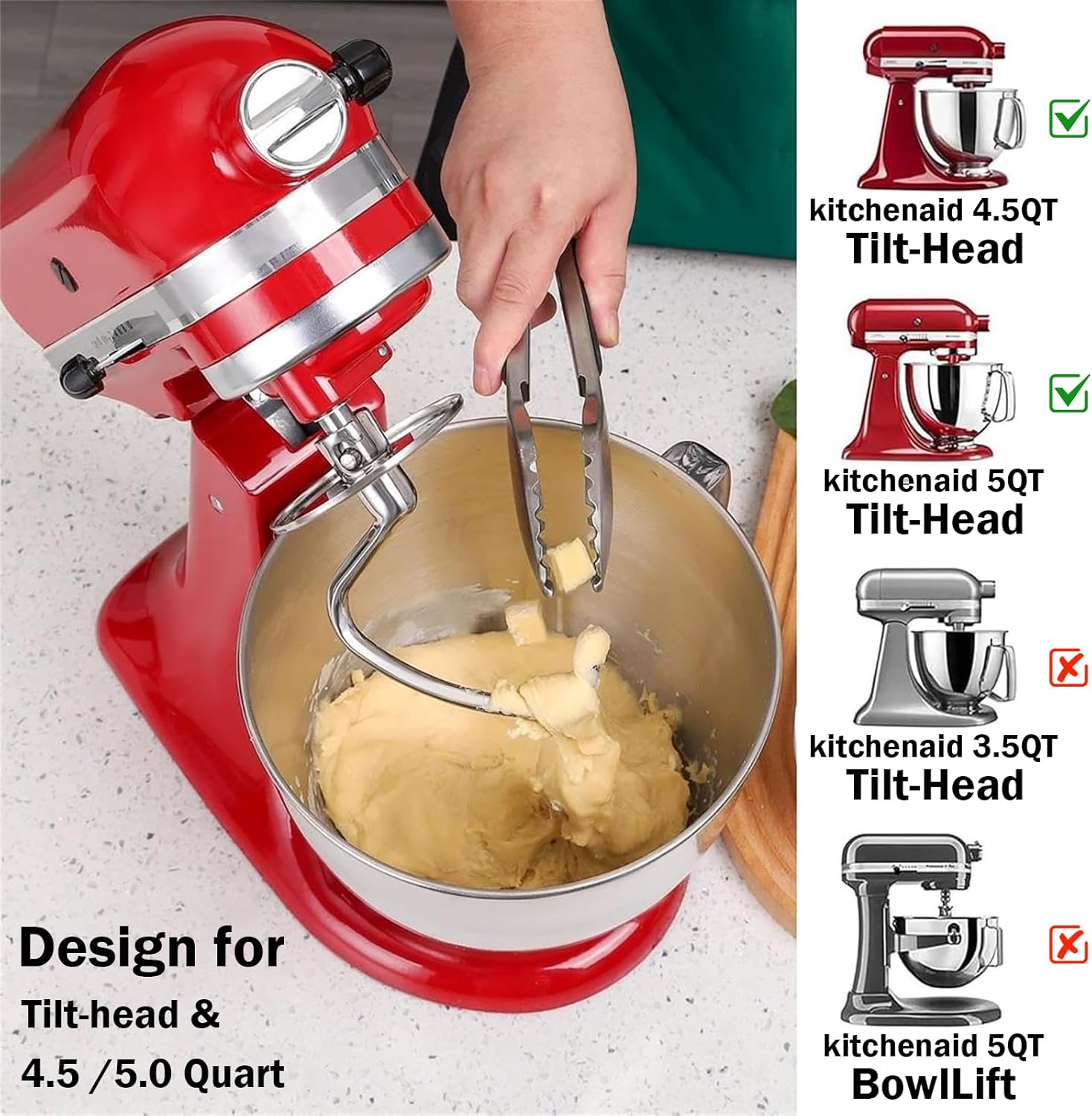 Stainless Steel Dough Hook Wit - Commercial Kitchenaid review and price