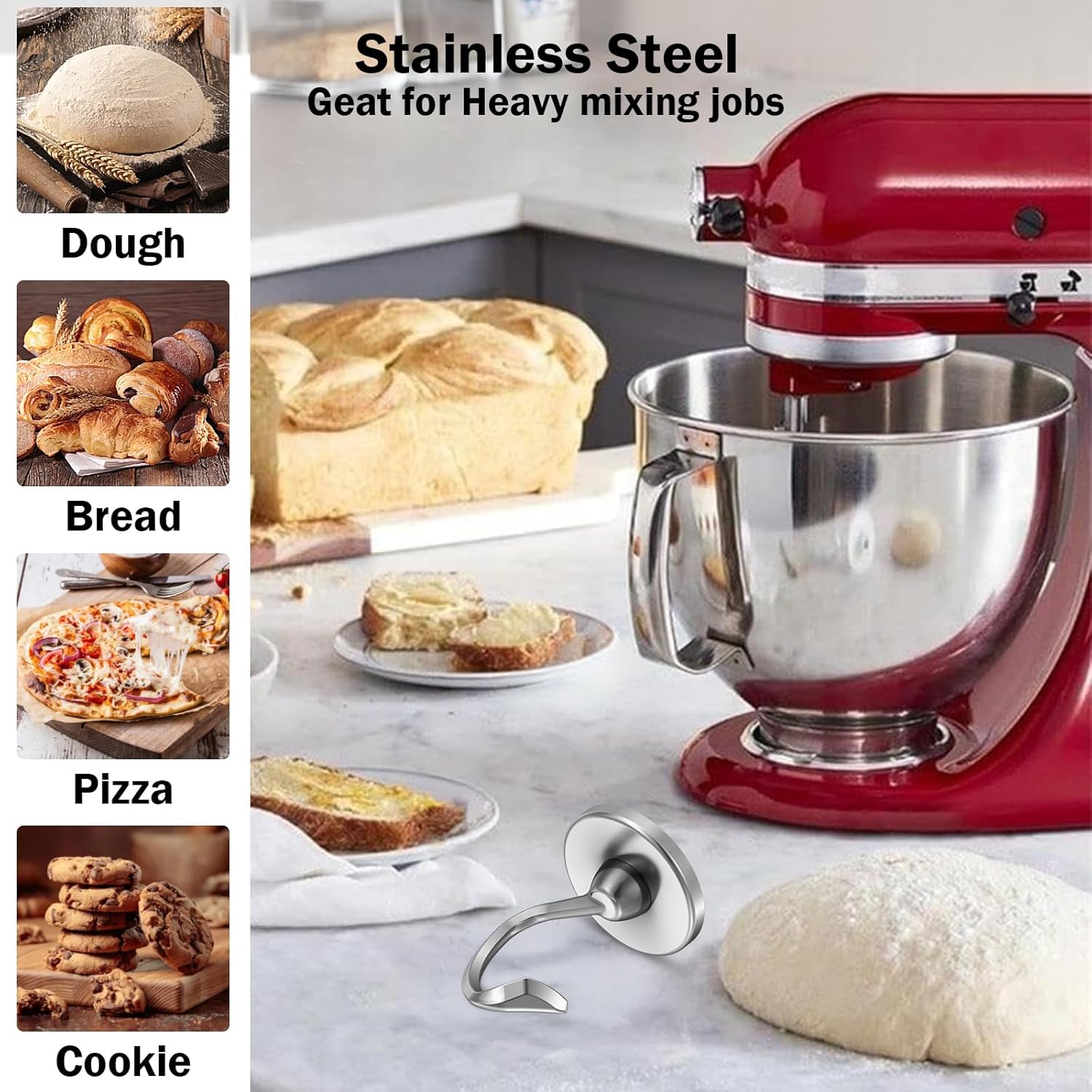 Stainless Steel Dough Hook Wit - Commercial Kitchenaid review and price
