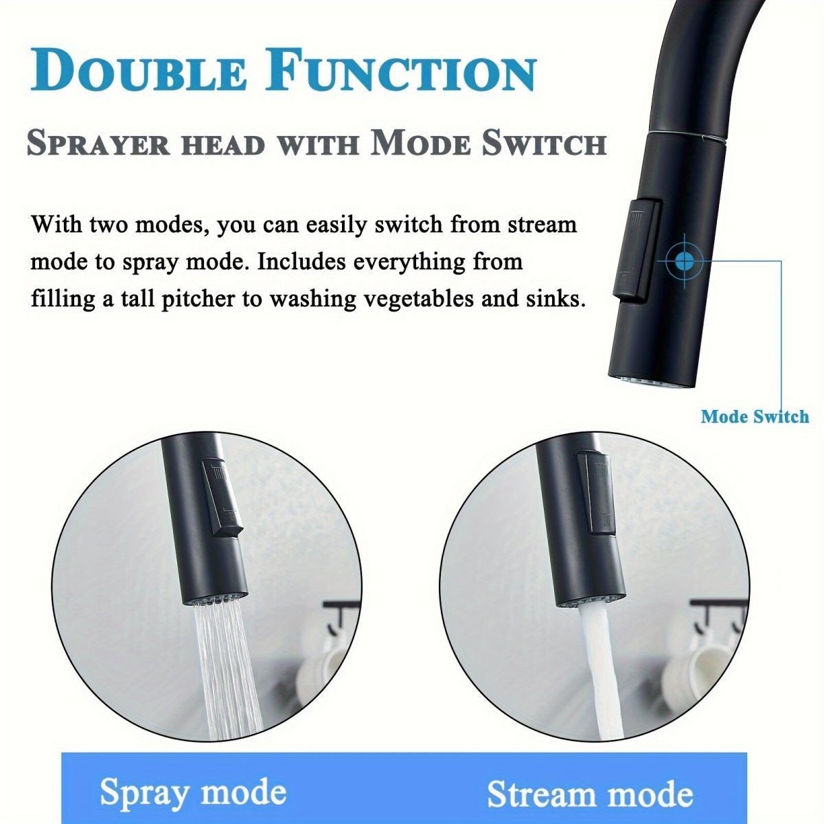 Black Kitchen Faucet Two Funct - Commercial Kitchen Faucet review and price