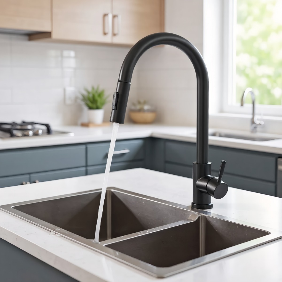Black Kitchen Faucet Two Funct - Commercial Kitchen Faucet review and price